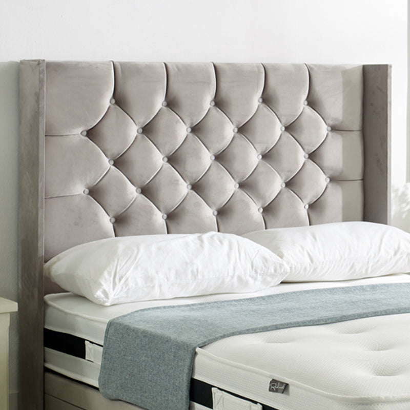 Winged headboard deals queen